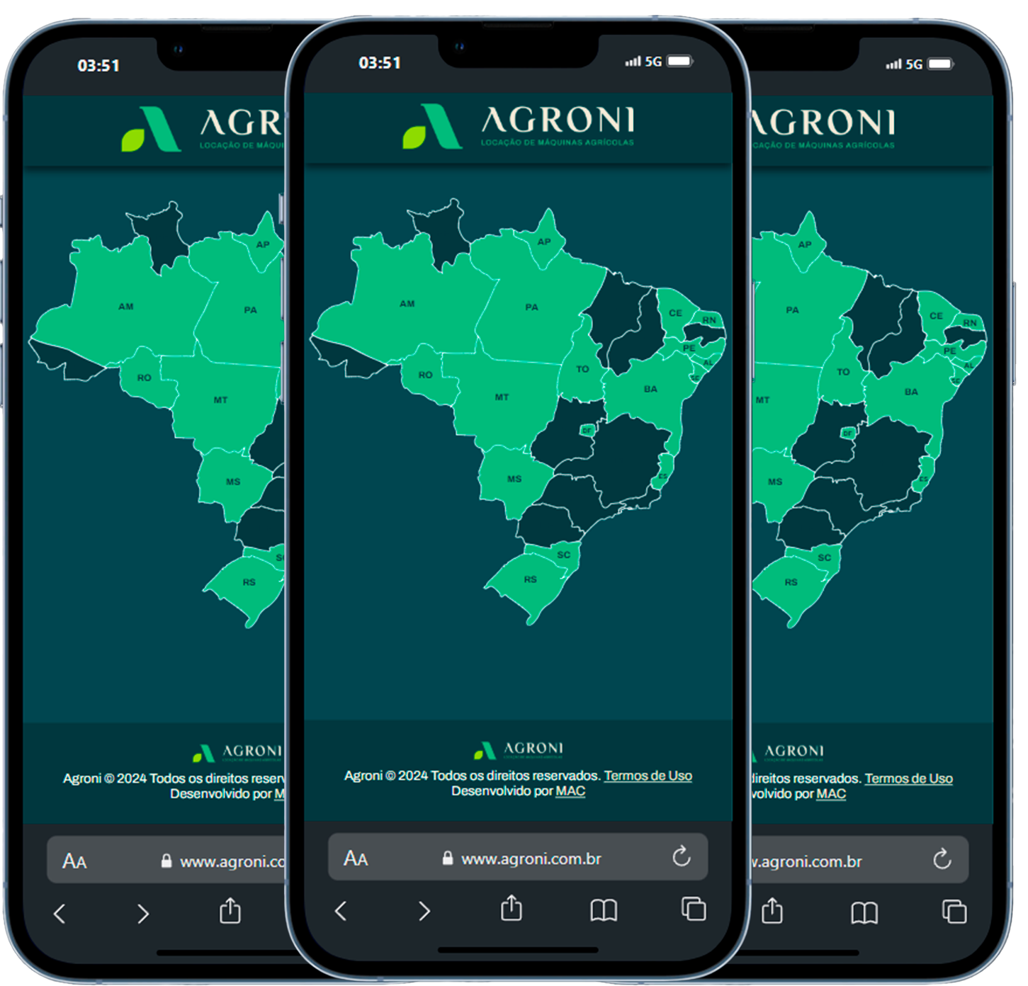 Celular com página aberta